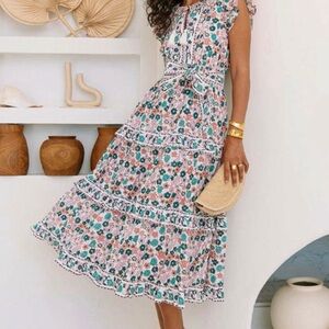 Cleobella Kareena Midi Dress In Wildflower Floral - Sz Small